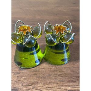 Vintage Mid-Century Modern Lucite/Acrylic Avocado Green Taper Candle Hol…